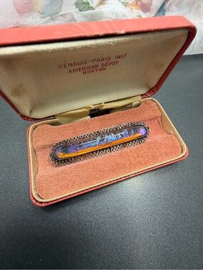 Antique Dragons Breath And Sterling Silver Brooch #4STBRO
